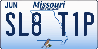 MO license plate SL8T1P