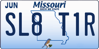 MO license plate SL8T1R