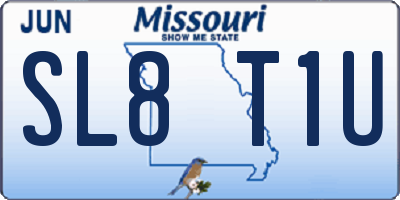 MO license plate SL8T1U