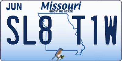 MO license plate SL8T1W