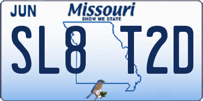 MO license plate SL8T2D
