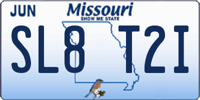MO license plate SL8T2I