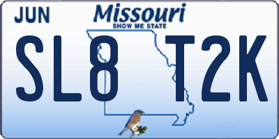 MO license plate SL8T2K
