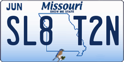 MO license plate SL8T2N