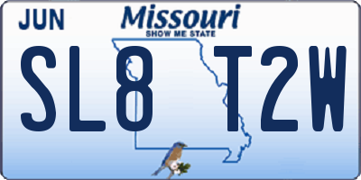 MO license plate SL8T2W