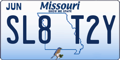 MO license plate SL8T2Y