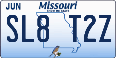 MO license plate SL8T2Z