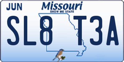 MO license plate SL8T3A