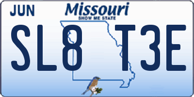 MO license plate SL8T3E