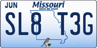 MO license plate SL8T3G