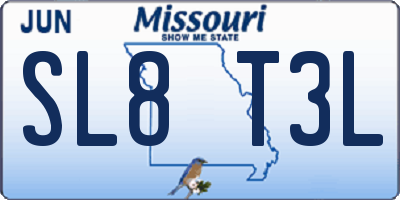MO license plate SL8T3L