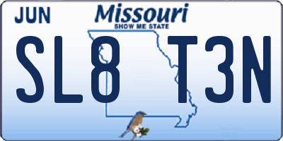 MO license plate SL8T3N