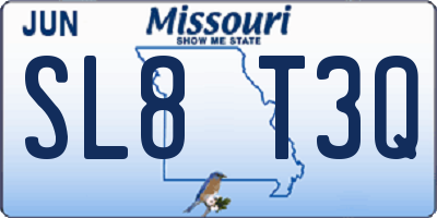MO license plate SL8T3Q