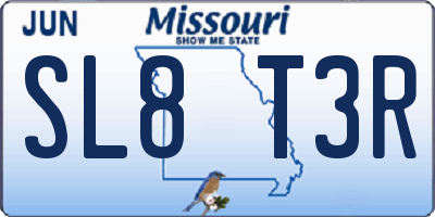 MO license plate SL8T3R