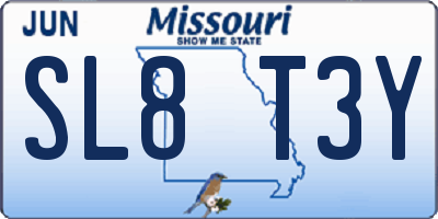 MO license plate SL8T3Y