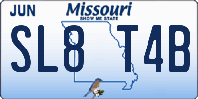 MO license plate SL8T4B
