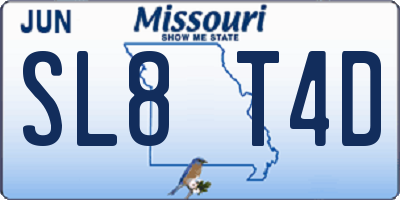 MO license plate SL8T4D