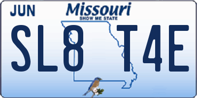 MO license plate SL8T4E