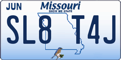 MO license plate SL8T4J