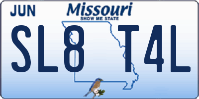 MO license plate SL8T4L