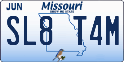 MO license plate SL8T4M