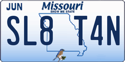 MO license plate SL8T4N