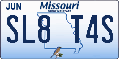 MO license plate SL8T4S