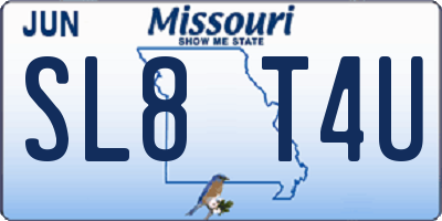 MO license plate SL8T4U