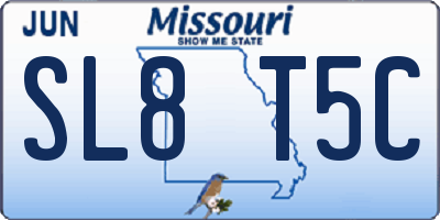 MO license plate SL8T5C