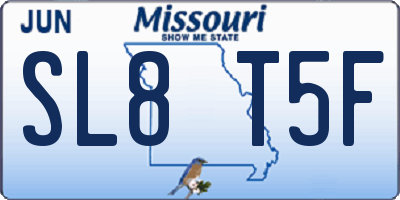 MO license plate SL8T5F
