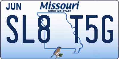 MO license plate SL8T5G