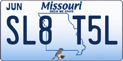 MO license plate SL8T5L