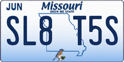 MO license plate SL8T5S