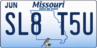 MO license plate SL8T5U