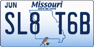 MO license plate SL8T6B