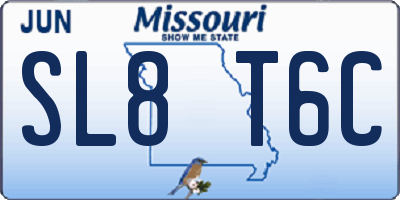 MO license plate SL8T6C