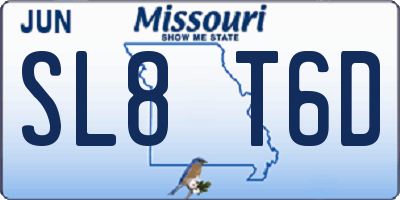 MO license plate SL8T6D