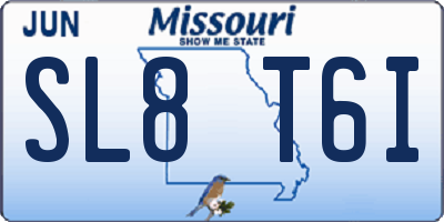 MO license plate SL8T6I
