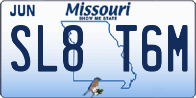 MO license plate SL8T6M