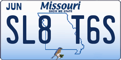 MO license plate SL8T6S