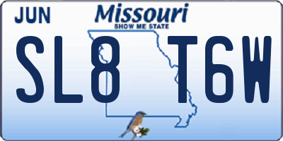 MO license plate SL8T6W