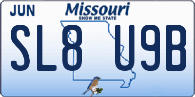 MO license plate SL8U9B