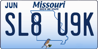 MO license plate SL8U9K