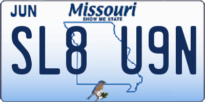 MO license plate SL8U9N