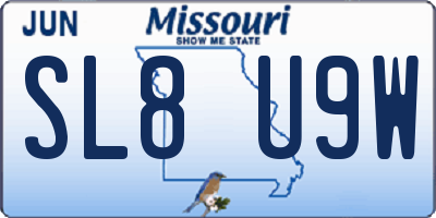 MO license plate SL8U9W