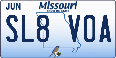 MO license plate SL8V0A