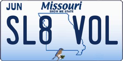 MO license plate SL8V0L