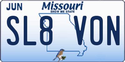 MO license plate SL8V0N