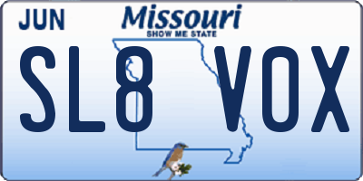 MO license plate SL8V0X