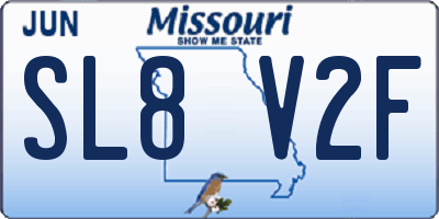 MO license plate SL8V2F